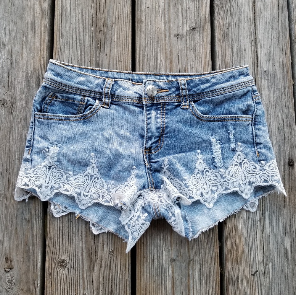 Lace Jean Shorts
